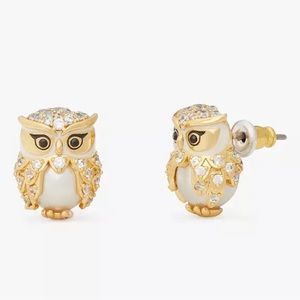 Kate Spade New York HOOT OWL STUD EARRINGS | Rhinestone Owl Novelty Studs